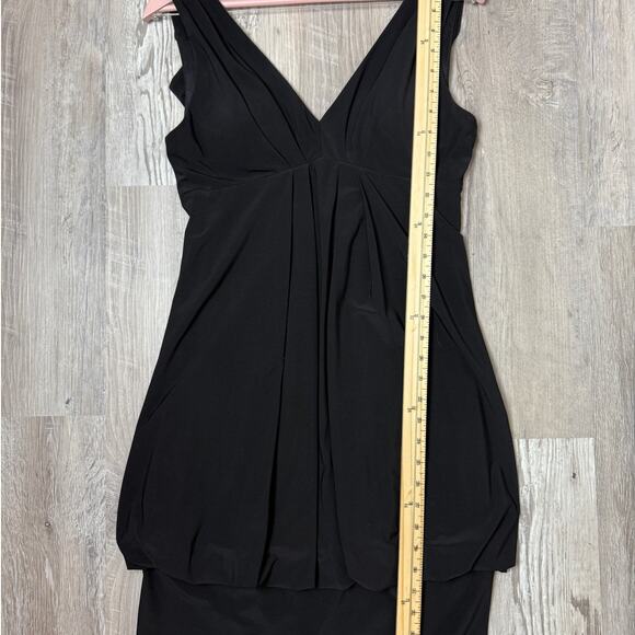 Eliza J Black Pleated V-Neck Sleeveless Sheath Dress Size 10 Classic Chic - Picture 4 of 14